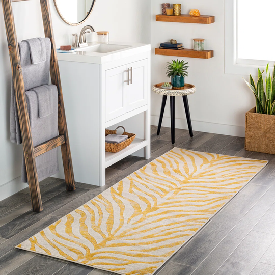 White/Orange Rug