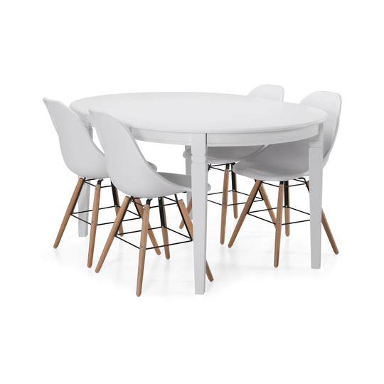 Sumter 4 - Person Rubberwood Solid Wood Dining Set