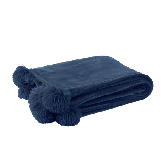 Mccloud Plaid Pompom Polyester Blanket