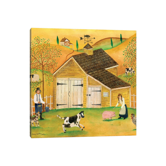 Yellow Barn by Cheryl Bartley - Painting on Canvas