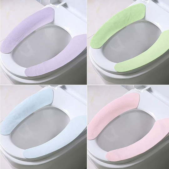 4 Pairs Toilet Lid Covers Washable Warm Toilet Seat Cushion Toilet Seat Covers Washable