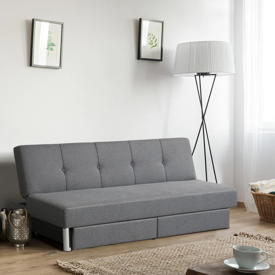 Hastyar 106Cm Linen Armless Sofa Bed