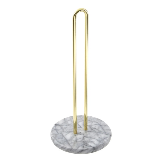 Marble and Brass Kitchen Roll Free-Standing Paper Towel Holder