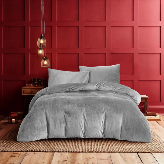 100% Crushed Velvet Duvet Cover Set