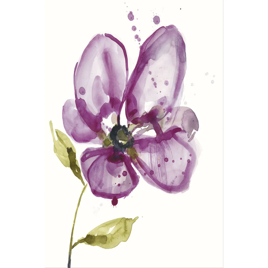 Violet Petals I by Jennifer Goldberger - Wrapped Canvas Painting