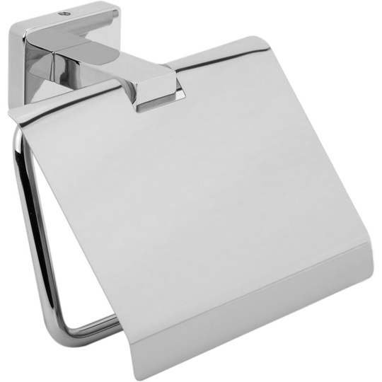 Stainless steel toilet paper holder with cover for bathrooms - Primematik