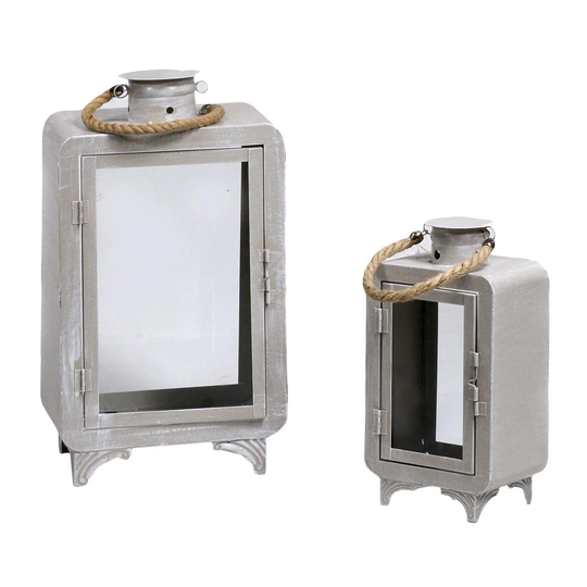2 Piece Metal Latern Set