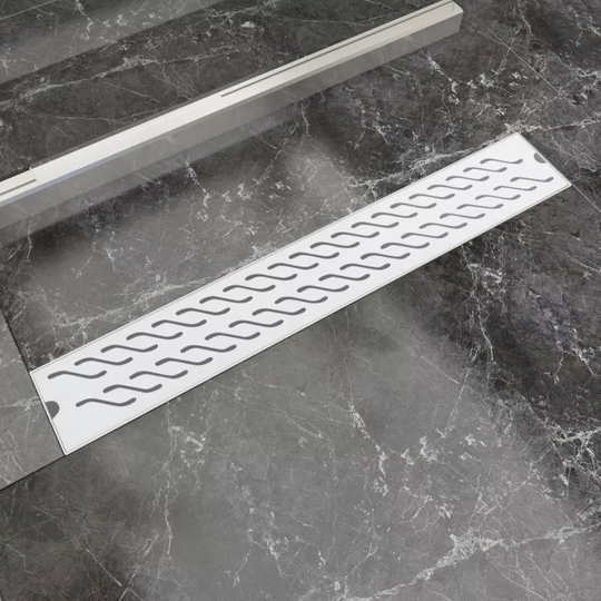 Hommoo Linear Shower Drain Wave 730x140 mm Stainless Steel VD04364