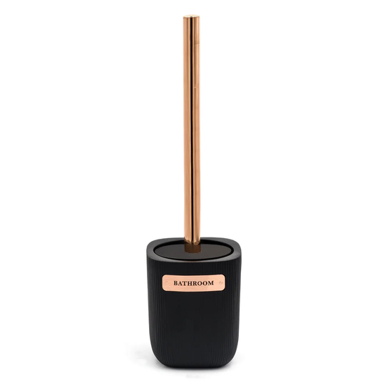 Kelsey toilet brush, black, handle color: rose gold, polyresin / stainless steel