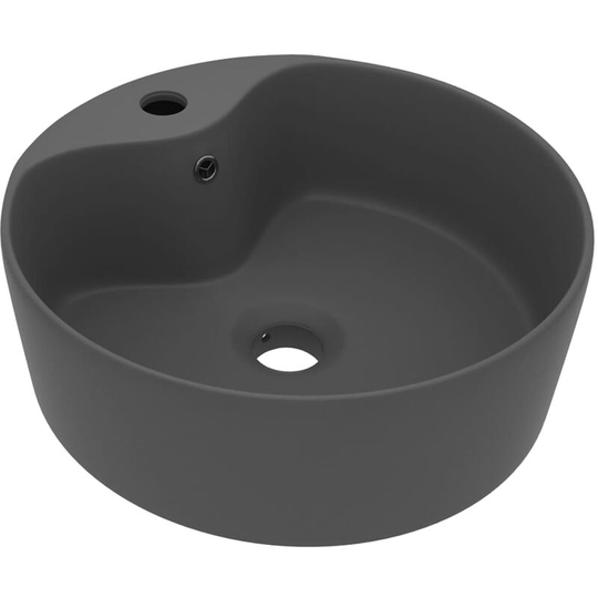 Luxury Wash Basin with Overflow Matt Dark Grey 36x13 cm Ceramic vidaXL - Grey