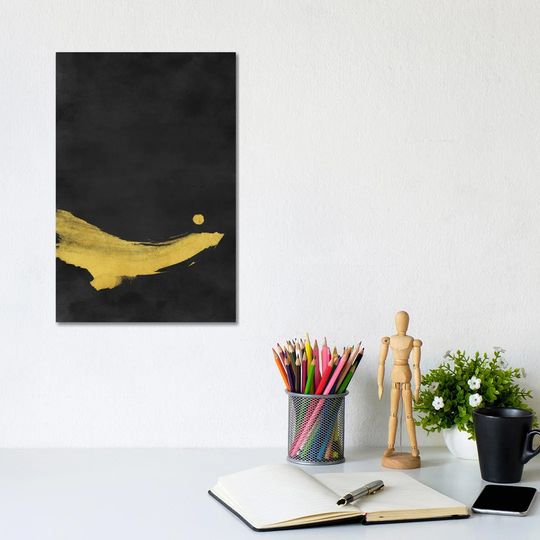 Minimal Landscape Black and Yellow II by Amini54 - Wrapped Canvas Art Prints