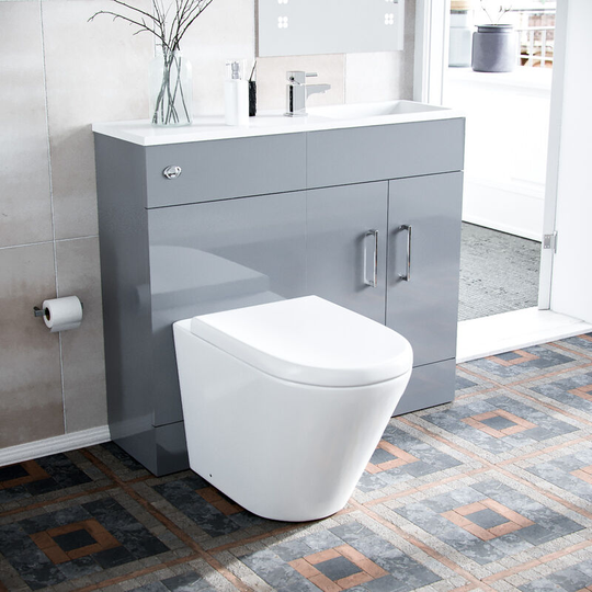 Neshome - Vanity Basin Unit and Back To Wall Toilet Light Grey Flat Pack | James