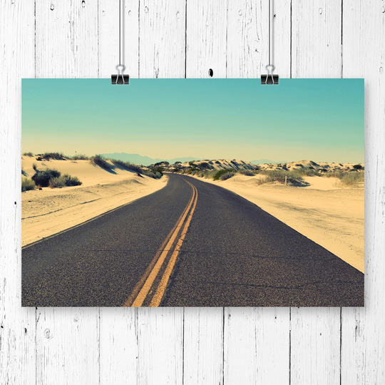 'Landscape Road Through the Desert' Photographic Print