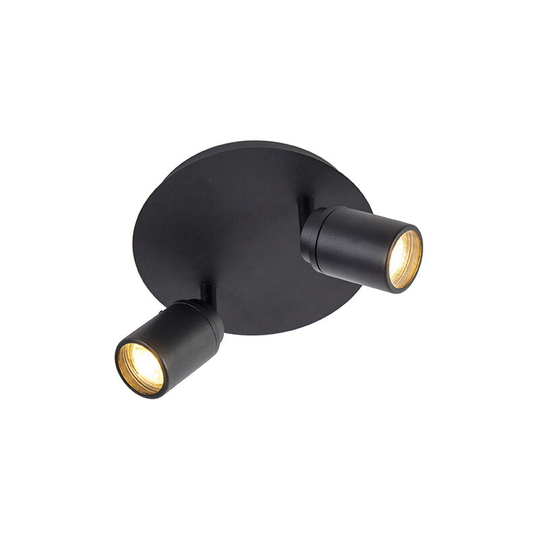Qazqa - Modern bathroom spot black 2-light IP44 - Ducha - Black