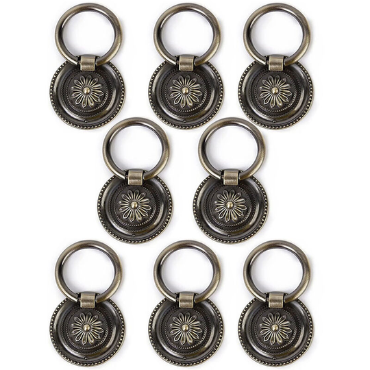 8 Pcs Cabinet Hardware Antique Drawer Pull Ring Cabinet Ring Handle Cabinet Drawer Dressing Knob Handle