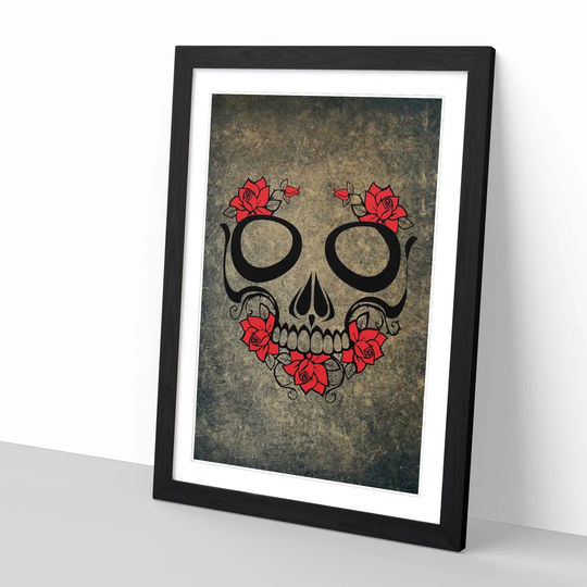 'Sugar Skull Design 3' Framed Graphic Art