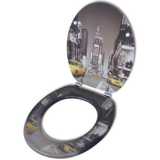 Toilet Seat with mdf Lid New York Design
