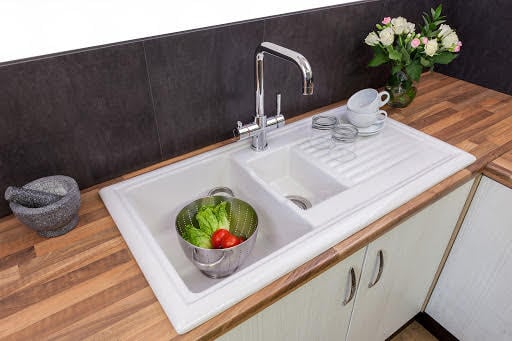 Reginox White Ceramic Inset 1.5 Kitchen Sink With Waste RL301CW