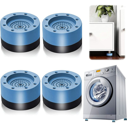 Anti-vibration Pads, 4 Pieces Washing Machine Rubber Feet Pads Washing Machine Foot Pads Anti-vibration Pad, for Washing Machine and Dryer (Blue3.5cm)