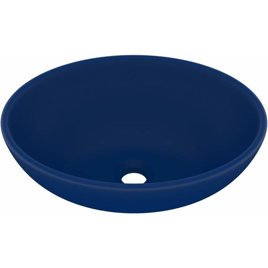 Luxury Basin Oval-shaped Matt Dark Blue 40x33 cm Ceramic Vidaxl Blue
