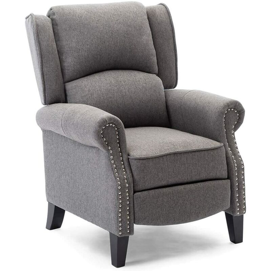 More4homes - charlotte modern fabric pushback recliner armchair sofa accent chair reclining (Grey) - Grey