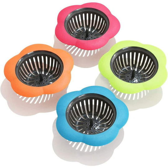 Plastic Sink Strainer Kitchen Easy Clean Sink Drain Filter Basket (4 Pack)