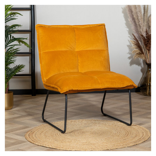 Velvet Armchair Malaga Yellow