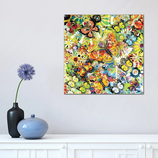 In a Butterfly Garden by Robert Swedroe - Graphic Art on Canvas