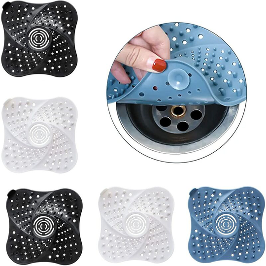 Perlerare - 5 Pcs Shower Hair Catcher, Shower Hair Filter, Shower Hair Catcher with 4 Strong Suction Cups for Tub, Bathroom, Tub, Kitchen