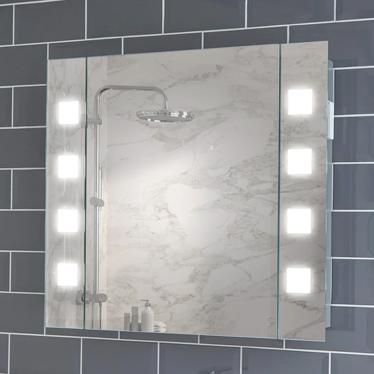 Pyrus 65cm x 60cm Surface Mount Mirror Cabinet with Lighting