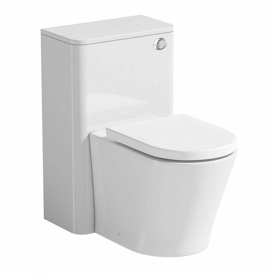 Mode Ellis white back to wall toilet unit and contemporary toilet with soft close seat - White