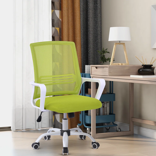 Ergonomic Height-Adjustable Swivel Chair With Rocker Armrest,Green