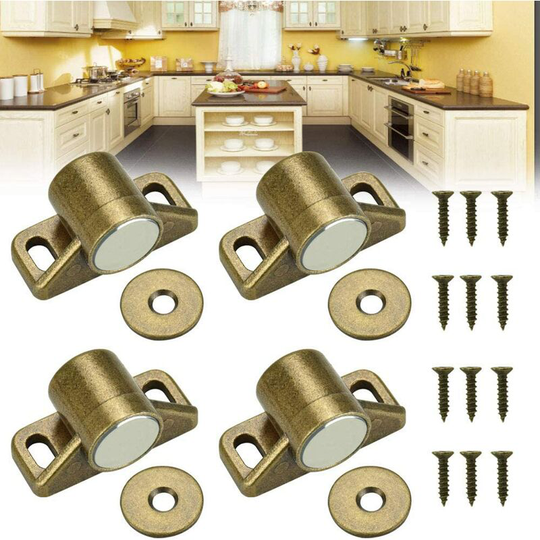 4PCS Cabinet Door Magnet Magnetic Door Catch Magnetic Door Catch with 4 Washers and 12 Screws Magnetic Closet Closer for Furniture, Wardrobe, Cabinet
