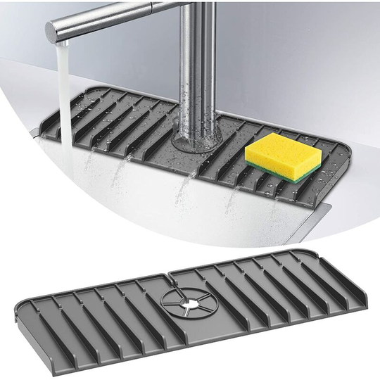 Silicone Kitchen Faucet Mat - Foldable Anti-Splash Kitchen Sink Mat Water Recycling Drying Mat Sink Sink Storage for Kitchen, Bathroom, rv, Bar