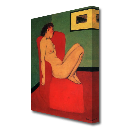 'Nude in a Red Armchair' by Félix Vallotton - Wrapped Canvas Painting Print