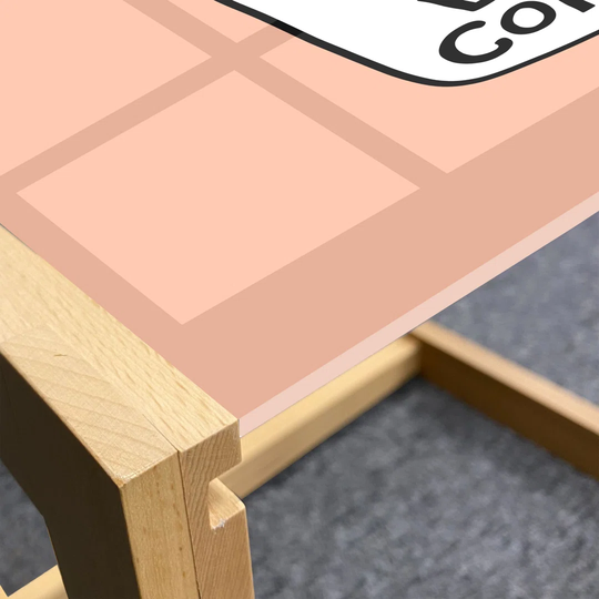 Lettering Coffee Table, Life Is Too Short For Bad Coffee Typography With A Mug Cafe Mood Booster, Acrylic Glass Center Table With Wooden Frame For Off