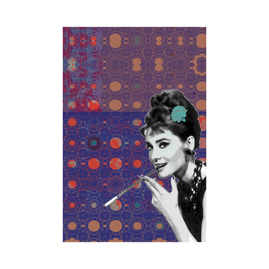 Audrey Hepburn Smoking by Fanitsa Petrou - Wrapped Canvas Graphic Art