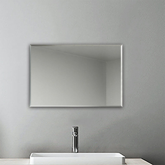 Plain Frameless Wall Mirror Large Full Length with Wall Hanging Fixings Bathroom -450X300