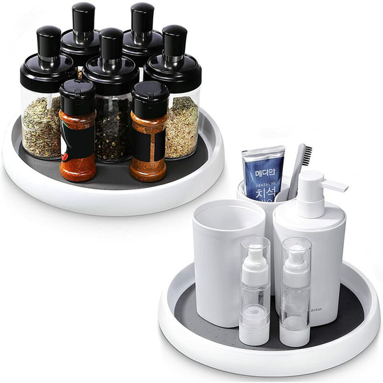 Perle Rare - Set of 2 Spice Carousel Spice Cabinet Spice Rack Kitchen Spice Carousel Rotating Spice Rack Spice Rack (2 x 25cm)