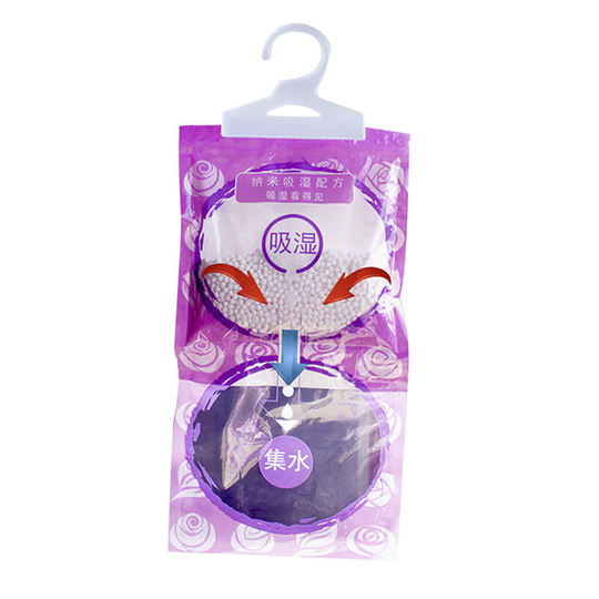 Asupermall - Moisture-proof Mildewproof Desiccant Moisture Absorber Lavender Scented Hanging Dehumidifier Bag for Home Bedroom Wardrobe Closet Drying