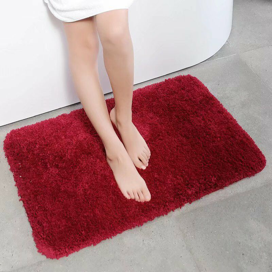 Betterlifegb - Bathroom mats for bathroom mats, bedroom, toilet, toilet, anti-slip absorbent foot mat, red wine 50 * 80cm