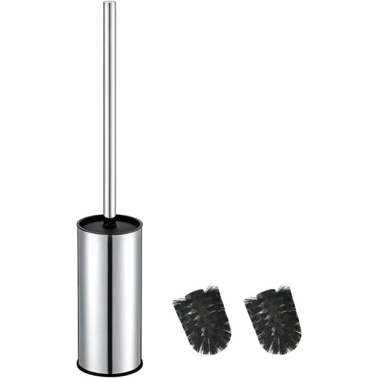Freestanding Round Chrome 304 Stainless Steel Toilet Brush Holder for Bathroom