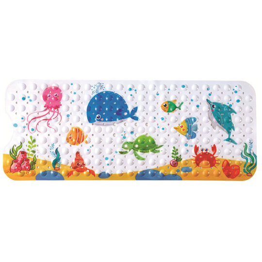 BETTE Non-Slip Bath Mat Transparent PVC Bathtub Mat Shower Mat 100 x 40 cm Extra Long Anti-Slip Mildew Proof Bathroom Accessories with Suction Cup,