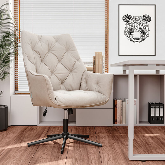 Livingandhome White Modern Rhombus Wingback Armchair