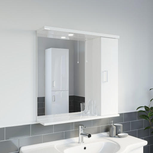 Essence White Gloss Mirror with Light - 750mm Width