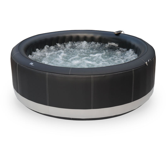 6-person inflatable spa 205cm - Camaro 6 black - premium round Ø205cm MSpa inflatable hot tub, leather effect, pump, heating, inflation, filter,