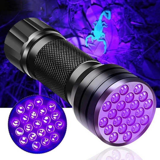 Superseller - 21 LEDs 395nm uv Flashlights Detector for Pets Urine & Stains Battery Powered Multi-functional Mini Handheld Flashlight