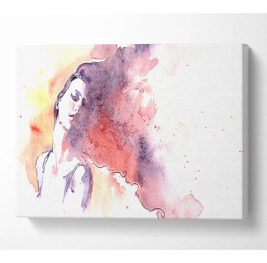 Watercolour Woman Flow - Wrapped Canvas Painting