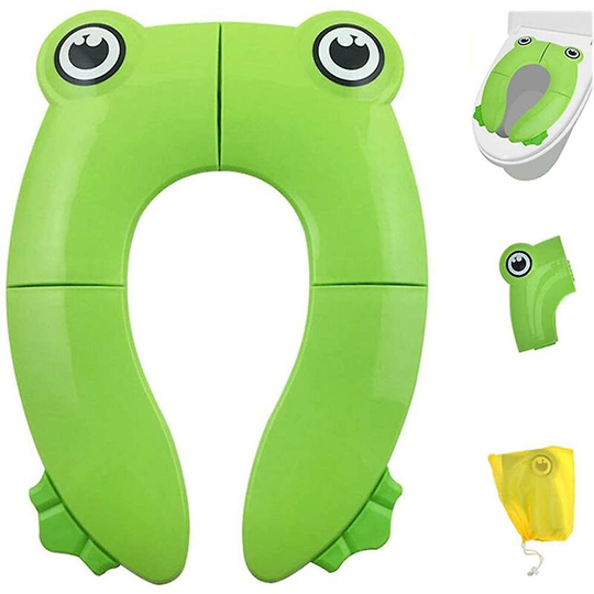 Foldable Potty Toilet Seat, Portable Travel Toddler Potty Training Seats (Green)