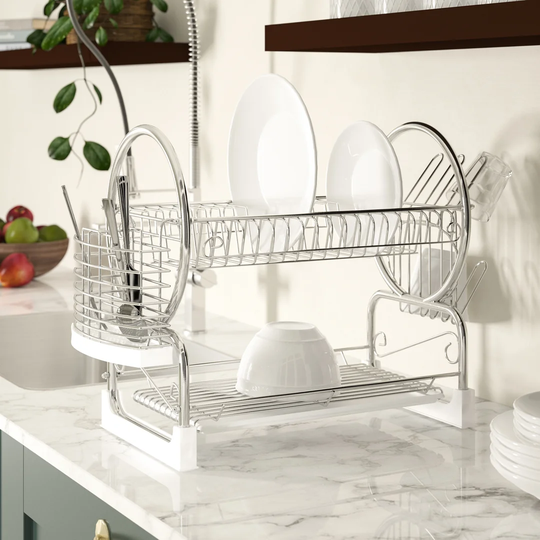 2 Tier Dish Drainer with Tray I